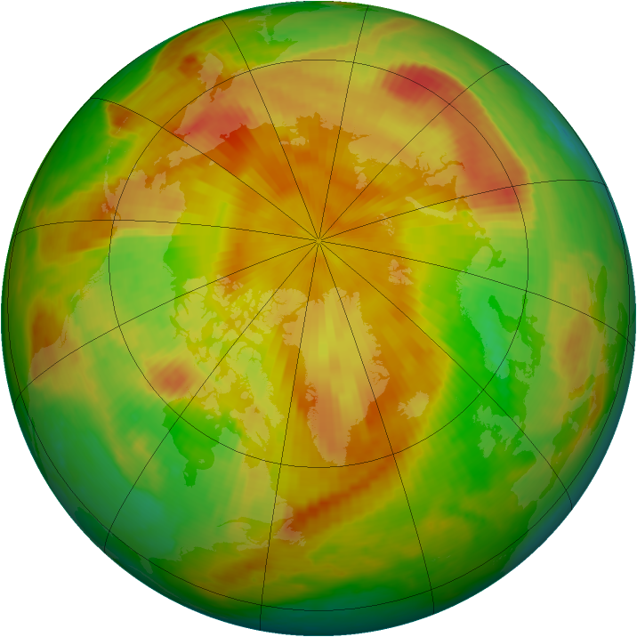 Arctic ozone map for 16 May 1998